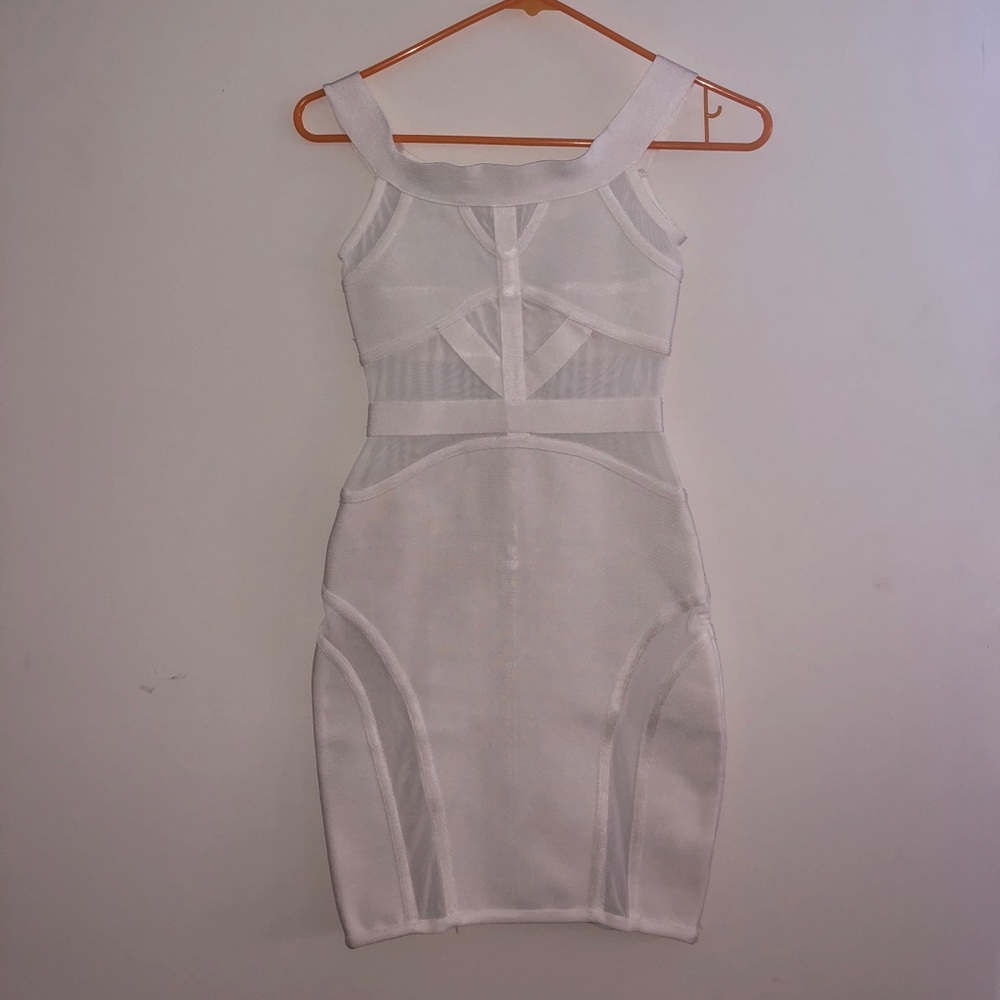 White tight off the shoulder dress